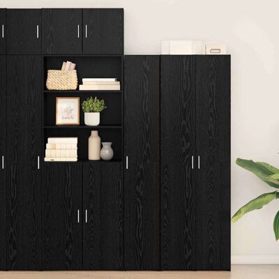 vidaXL Highboard Schwarz Eichen-Optik 30 x 42,5 x 185 cm vidaXL Highboard Schwarz Eichen-Optik 30 x 42,5 x 185 cm