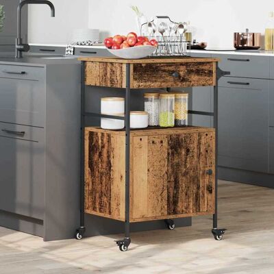 vidaXL Küchentrolley Altholz 56 x 43 x 89,5 cm Holzwerkstoff vidaXL Küchentrolley Altholz 56 x 43 x 89,5 cm Holzwerkstoff