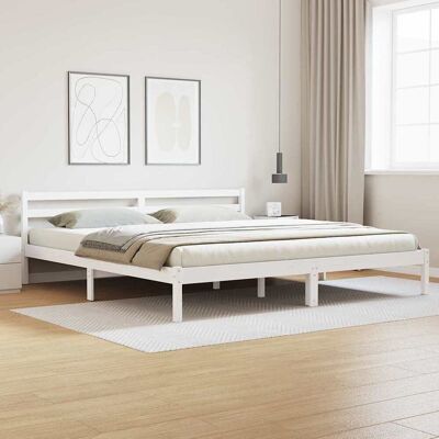VidaXL 180x210 Weiße Massivholz-Bettgestell - Bett VidaXL 180x210 Weiße Massivholz-Bettgestell - Bett