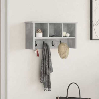 vidaXL Wandmontierter nachttisch mit Regal Beton Grau 50 x 16 x 26 cm vidaXL Wandmontierter nachttisch mit Regal Beton Grau 50 x 16 x 26 cm