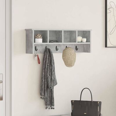 vidaXL Wandmontierter nachttisch mit Regal Beton Grau 75 x 16 x 26 cm vidaXL Wandmontierter nachttisch mit Regal Beton Grau 75 x 16 x 26 cm