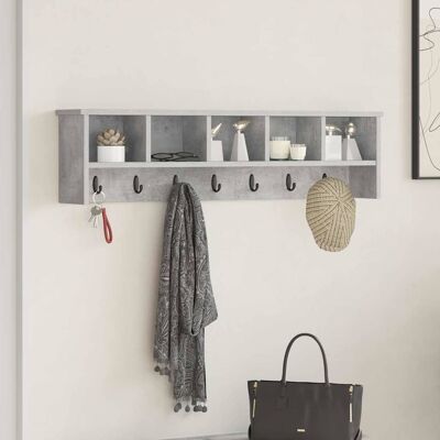 vidaXL Wandmontierter nachttisch mit Regal Beton Grau 100 x 16 x 26 cm vidaXL Wandmontierter nachttisch mit Regal Beton Grau 100 x 16 x 26 cm