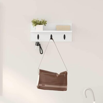 vidaXL Wandmontierter nachttisch Wandhalterung Weiß 40 x 10,5 x 18 cm vidaXL Wandmontierter nachttisch Wandhalterung Weiß 40 x 10,5 x 18 cm