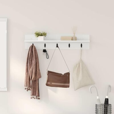 vidaXL Wandmontierter nachttisch Wandhalterung Weiß 80 x 10,5 x 18 cm vidaXL Wandmontierter nachttisch Wandhalterung Weiß 80 x 10,5 x 18 cm