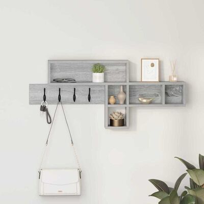 vidaXL Wandmontierter nachttisch Wandhalterung Graues Sonoma vidaXL Wandmontierter nachttisch Wandhalterung Graues Sonoma