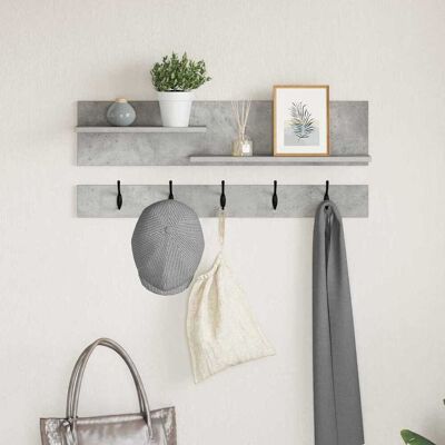 vidaXL Wandmontierter nachttisch mit Regal Beton Grau 90 x 15 x 36 cm vidaXL Wandmontierter nachttisch mit Regal Beton Grau 90 x 15 x 36 cm