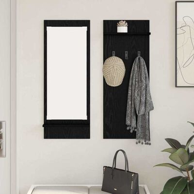 vidaXL Wandmontierter nachttisch Schwarz Eichen-Optik 70 x 10 x 90 cm vidaXL Wandmontierter nachttisch Schwarz Eichen-Optik 70 x 10 x 90 cm