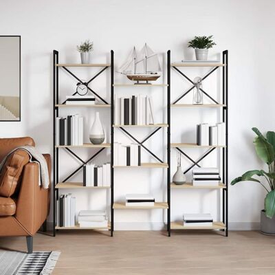 vidaXL Bücherregal 156 x 25 x 167 cm Holzwerkstoff Sonoma-Eiche vidaXL Bücherregal 156 x 25 x 167 cm Holzwerkstoff Sonoma-Eiche
