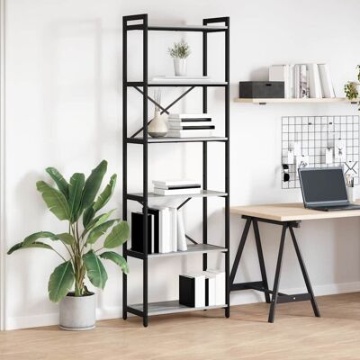 vidaXL Bücherregal Grau Sonoma 60 x 30 x 189,5 cm Holzwerkstoff vidaXL Bücherregal Grau Sonoma 60 x 30 x 189,5 cm Holzwerkstoff