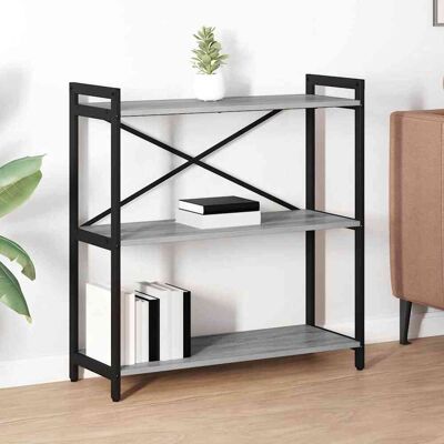 vidaXL Bücherregal Grau Sonoma 80 x 30 x 85 cm Holzwerkstoff vidaXL Bücherregal Grau Sonoma 80 x 30 x 85 cm Holzwerkstoff