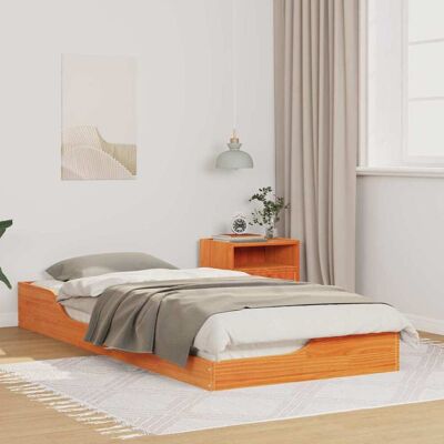 vidaXL Bettrahmen Wachsbraun 80 x 210 cm Massives Kiefernholz vidaXL Bettrahmen Wachsbraun 80 x 210 cm Massives Kiefernholz