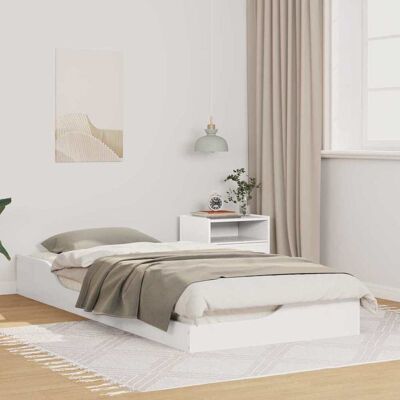 vidaXL Bettrahmen Weiß 100 x 210 cm Massives Kiefernholz vidaXL Bettrahmen Weiß 100 x 210 cm Massives Kiefernholz