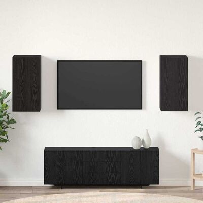 vidaXL Wand-TV-Schrank 2 pcs Schwarz Eichen-Optik 30,5 x 30 x 60 cm vidaXL Wand-TV-Schrank 2 pcs Schwarz Eichen-Optik 30,5 x 30 x 60 cm