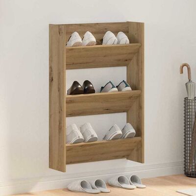 vidaXL Schuhschrank 60 x 18 x 90 cm Holzwerkstoff Artisan-Eiche vidaXL Schuhschrank 60 x 18 x 90 cm Holzwerkstoff Artisan-Eiche