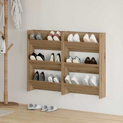 vidaXL Schuhschrank 2 Stk. 60 x 18 x 90 cm Holzwerkstoff Artisan-Eiche vidaXL Schuhschrank 2 Stk. 60 x 18 x 90 cm Holzwerkstoff Artisan-Eiche