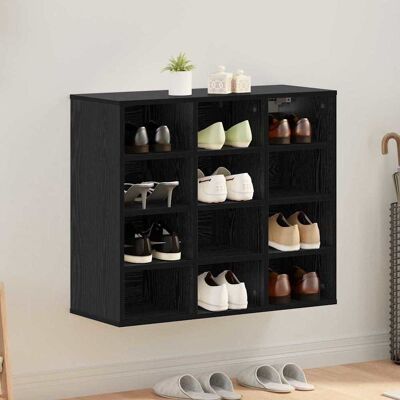 vidaXL Schuhschrank mit Regal Schwarz Eichen-Optik 77,5 x 30 x 67 cm vidaXL Schuhschrank mit Regal Schwarz Eichen-Optik 77,5 x 30 x 67 cm
