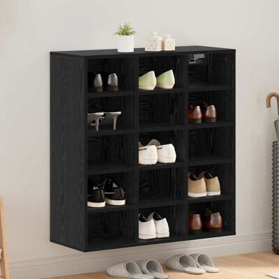vidaXL Schuhschrank mit Regal Schwarz Eichen-Optik 77,5 x 30 x 83,5 cm vidaXL Schuhschrank mit Regal Schwarz Eichen-Optik 77,5 x 30 x 83,5 cm