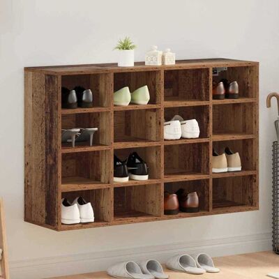vidaXL Schuhschrank 103 x 30 x 67 cm Holzwerkstoff Altholz vidaXL Schuhschrank 103 x 30 x 67 cm Holzwerkstoff Altholz