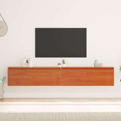 vidaXL Wandschrank mit Regal mit Tür Wachsbraun Massives Kiefernholz vidaXL Wandschrank mit Regal mit Tür Wachsbraun Massives Kiefernholz