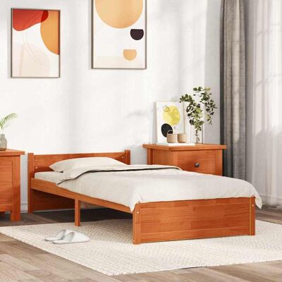 vidaXL Bettrahmen Wachsbraun 205.5 x 95.5 x 51 cm Massives Kiefernholz vidaXL Bettrahmen Wachsbraun 205.5 x 95.5 x 51 cm Massives Kiefernholz