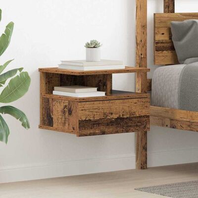 vidaXL Schwebender Nachttisch Altholz 40 x 31 x 28 cm Holzwerkstoff vidaXL Schwebender Nachttisch Altholz 40 x 31 x 28 cm Holzwerkstoff