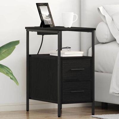 vidaXL Nachttisch 2 stk. Schwarz Eichen-Optik 30 x 48 x 61 cm vidaXL Nachttisch 2 stk. Schwarz Eichen-Optik 30 x 48 x 61 cm