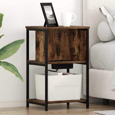 vidaXL Nachttisch Geräucherte Eiche 38 x 31 x 61 cm Holzwerkstoff vidaXL Nachttisch Geräucherte Eiche 38 x 31 x 61 cm Holzwerkstoff