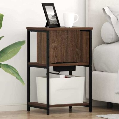 vidaXL Nachttisch Braun Eichen-Optik 38 x 31 x 61 cm Holzwerkstoff vidaXL Nachttisch Braun Eichen-Optik 38 x 31 x 61 cm Holzwerkstoff
