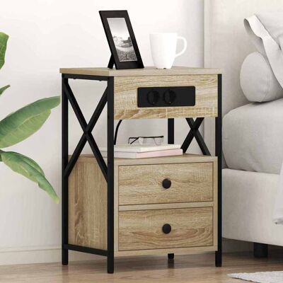 vidaXL Nachttisch 2 pcs Sonoma-Eiche 40 x 31 x 60 cm Holzwerkstoff vidaXL Nachttisch 2 pcs Sonoma-Eiche 40 x 31 x 60 cm Holzwerkstoff
