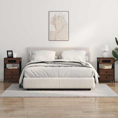 vidaXL Nachttisch 2 stk. Braun Eichen-Optik 40 x 31 x 60 cm vidaXL Nachttisch 2 stk. Braun Eichen-Optik 40 x 31 x 60 cm