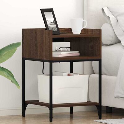 vidaXL Nachttisch mit Regal 2 pcs Braun Eichen-Optik 40 x 40 x 61 cm vidaXL Nachttisch mit Regal 2 pcs Braun Eichen-Optik 40 x 40 x 61 cm