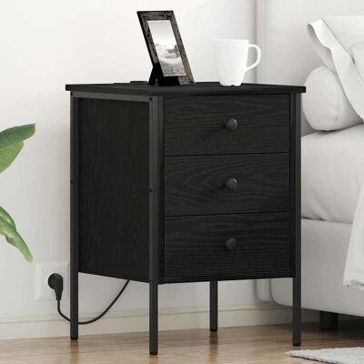 vidaXL Nachttisch Schwarz Eichen-Optik 42 x 41 x 61 cm Holzwerkstoff vidaXL Nachttisch Schwarz Eichen-Optik 42 x 41 x 61 cm Holzwerkstoff