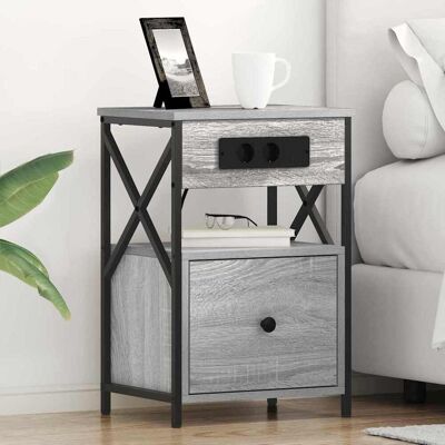 vidaXL Nachttisch 2 pcs Graues Sonoma 40 x 31 x 60 cm Holzwerkstoff vidaXL Nachttisch 2 pcs Graues Sonoma 40 x 31 x 60 cm Holzwerkstoff