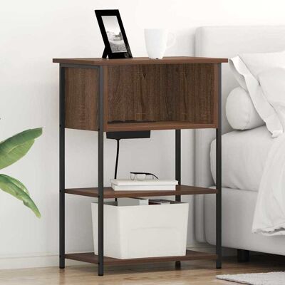 vidaXL Nachttisch Braun Eichen-Optik 55 x 31 x 76 cm Holzwerkstoff vidaXL Nachttisch Braun Eichen-Optik 55 x 31 x 76 cm Holzwerkstoff
