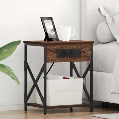 vidaXL Nachttisch Braun Eichen-Optik 41 x 31 x 51 cm Holzwerkstoff vidaXL Nachttisch Braun Eichen-Optik 41 x 31 x 51 cm Holzwerkstoff