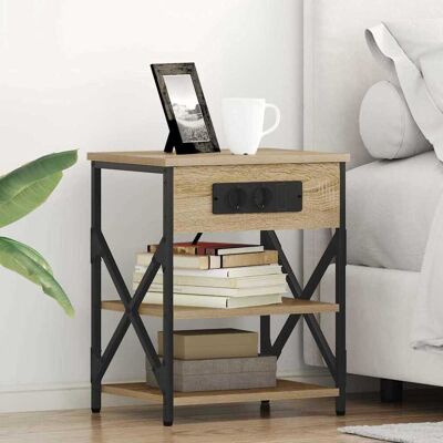 vidaXL Nachttisch mit Regal Sonoma-Eiche 41 x 31 x 51 cm Holzwerkstoff vidaXL Nachttisch mit Regal Sonoma-Eiche 41 x 31 x 51 cm Holzwerkstoff