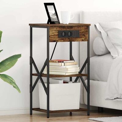 vidaXL Nachttisch Geräucherte Eiche 41 x 31 x 76 cm Holzwerkstoff vidaXL Nachttisch Geräucherte Eiche 41 x 31 x 76 cm Holzwerkstoff
