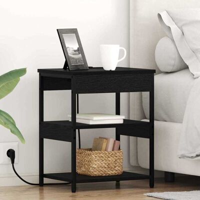 vidaXL Nachttisch Schwarz Eichen-Optik 41 x 31 x 51 cm Holzwerkstoff vidaXL Nachttisch Schwarz Eichen-Optik 41 x 31 x 51 cm Holzwerkstoff
