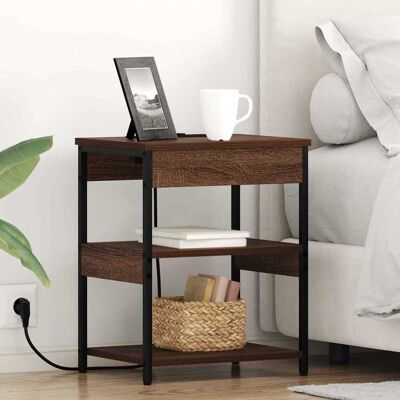 vidaXL Nachttisch Braun Eichen-Optik 41 x 31 x 51 cm Holzwerkstoff vidaXL Nachttisch Braun Eichen-Optik 41 x 31 x 51 cm Holzwerkstoff