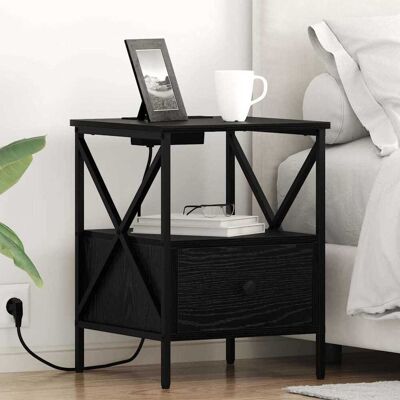 vidaXL Nachttisch 2 pcs Schwarz Eichen-Optik 41,5 x 40,5 x 55 cm vidaXL Nachttisch 2 pcs Schwarz Eichen-Optik 41,5 x 40,5 x 55 cm