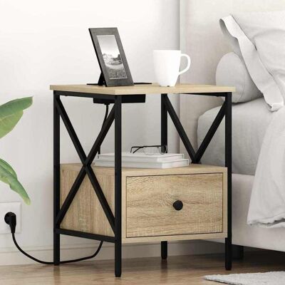 vidaXL Nachttisch Sonoma-Eiche 41,5 x 40,5 x 55 cm Holzwerkstoff vidaXL Nachttisch Sonoma-Eiche 41,5 x 40,5 x 55 cm Holzwerkstoff