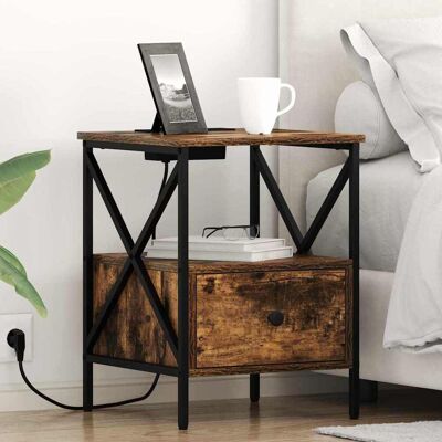 vidaXL Nachttisch Geräucherte Eiche 41,5 x 40,5 x 55 cm Holzwerkstoff vidaXL Nachttisch Geräucherte Eiche 41,5 x 40,5 x 55 cm Holzwerkstoff