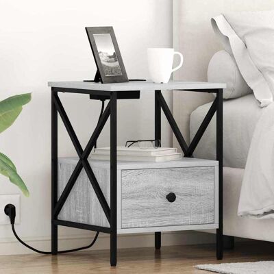 vidaXL Nachttisch Graues Sonoma 41,5 x 40,5 x 55 cm Holzwerkstoff vidaXL Nachttisch Graues Sonoma 41,5 x 40,5 x 55 cm Holzwerkstoff