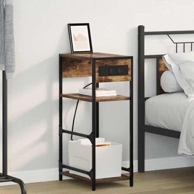 vidaXL Nachttisch Geräucherte Eiche 40 x 27 x 76 cm Holzwerkstoff vidaXL Nachttisch Geräucherte Eiche 40 x 27 x 76 cm Holzwerkstoff