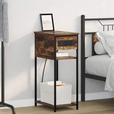vidaXL Nachttisch Geräucherte Eiche 41 x 28 x 76 cm Holzwerkstoff vidaXL Nachttisch Geräucherte Eiche 41 x 28 x 76 cm Holzwerkstoff