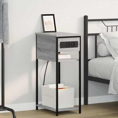 vidaXL Nachttisch Graues Sonoma 41 x 28 x 76 cm Holzwerkstoff vidaXL Nachttisch Graues Sonoma 41 x 28 x 76 cm Holzwerkstoff