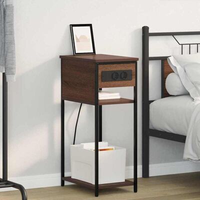 vidaXL Nachttisch Braun Eichen-Optik 41 x 28 x 76 cm Holzwerkstoff vidaXL Nachttisch Braun Eichen-Optik 41 x 28 x 76 cm Holzwerkstoff