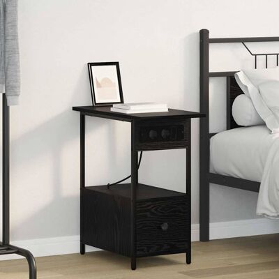 vidaXL Nachttisch Schwarz Eichen-Optik 60 x 30 x 61 cm Holzwerkstoff vidaXL Nachttisch Schwarz Eichen-Optik 60 x 30 x 61 cm Holzwerkstoff