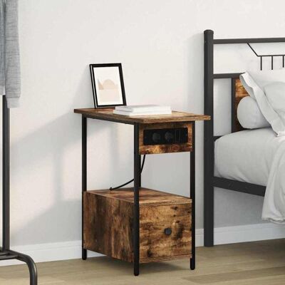 vidaXL Nachttisch Geräucherte Eiche 60 x 30 x 61 cm Holzwerkstoff vidaXL Nachttisch Geräucherte Eiche 60 x 30 x 61 cm Holzwerkstoff