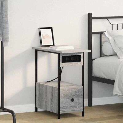 vidaXL Nachttisch Graues Sonoma 60 x 30 x 61 cm Holzwerkstoff vidaXL Nachttisch Graues Sonoma 60 x 30 x 61 cm Holzwerkstoff